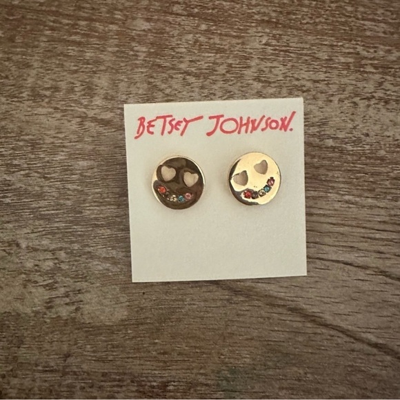 Betsey Johnson Smile Stud Earrings - Picture 3 of 6